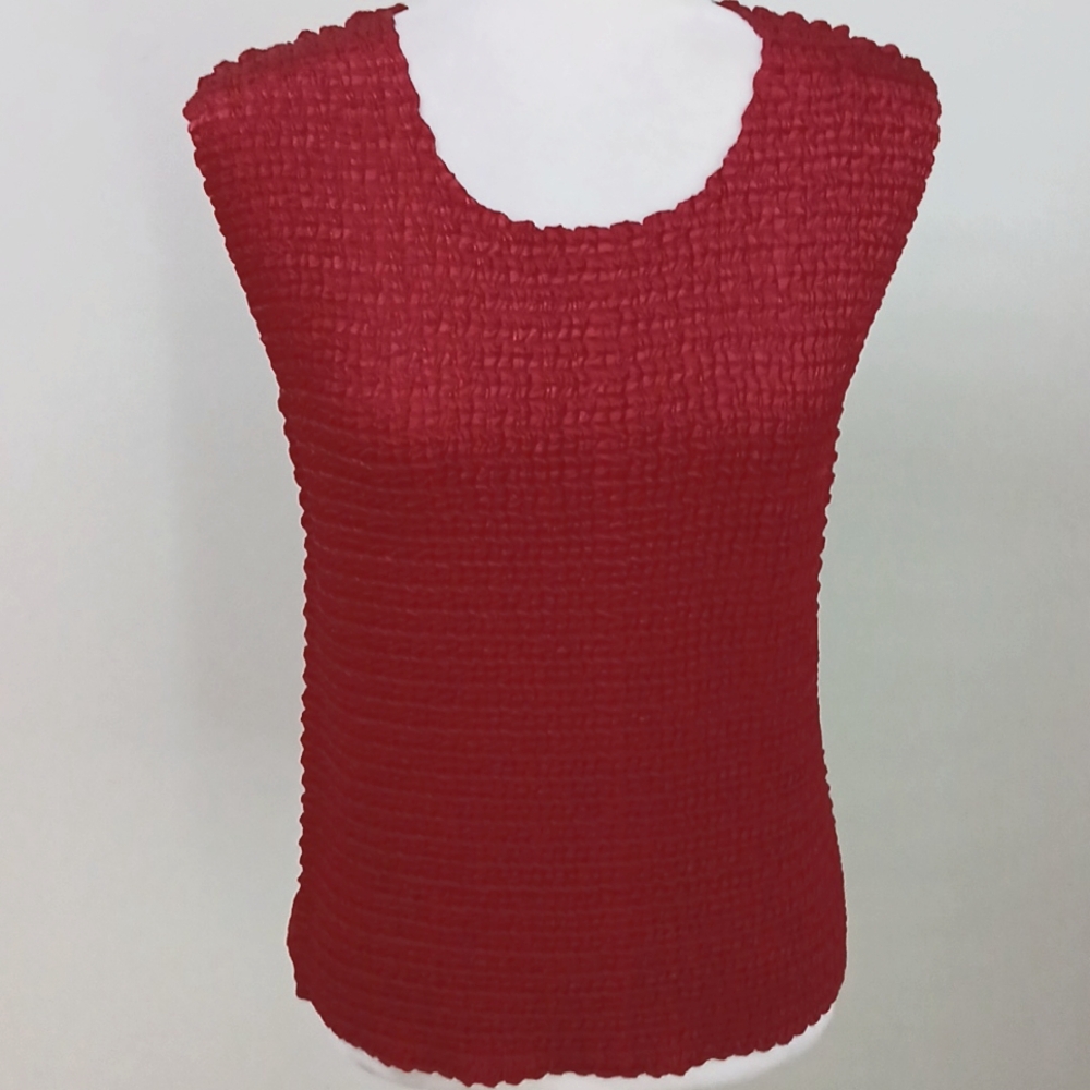 2/$15 DressBarn Vintage Crinkle Textured Sleeveless Top
